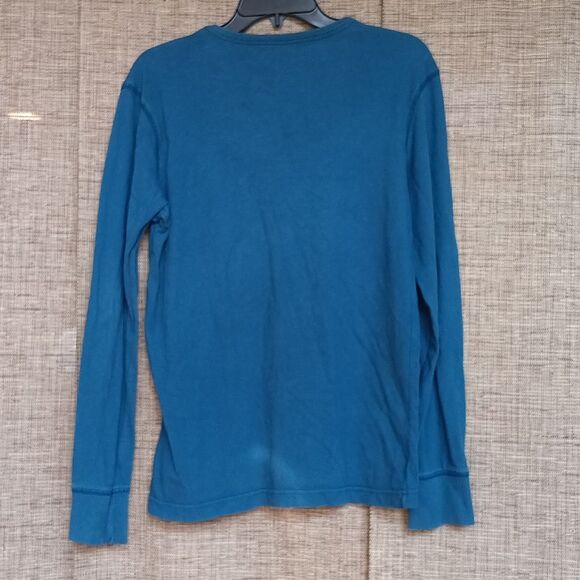 American Eagle Outfitters Teal Athletic Fit Cotton Shirt - Picture 4 of 4